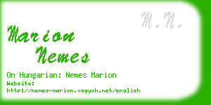 marion nemes business card